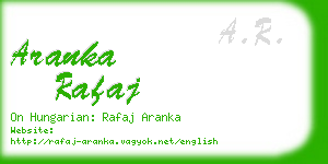 aranka rafaj business card